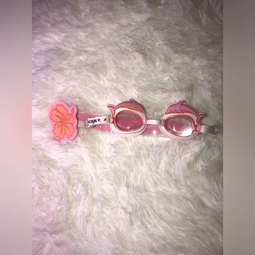 Kids Pink Floral Dolphin Pink Goggles NWT
